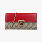 Gucci Padlock Chain Beige Red Multi Leather