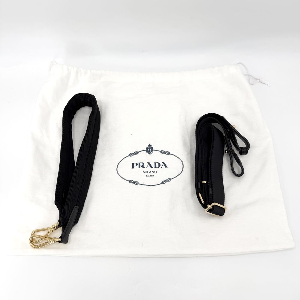 Prada Shoulder Bag Explorer Medium Re-Nylon Black Gold — view 7