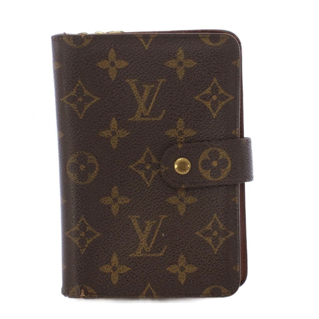 Louis Vuitton Monogram Porte Papier Zip Bifold Wallet Coin Purse Brown