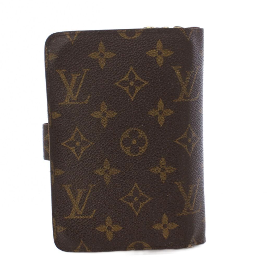 Louis Vuitton Monogram Porte Papier Zip Bifold Wallet Coin Purse Brown — view 2