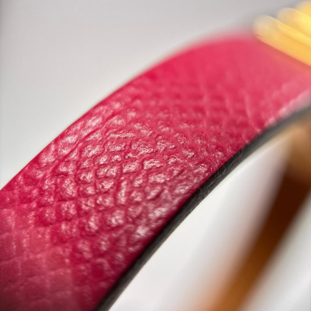 Hermes Leather Bracelet Mini Rival Shocking Pink — view 5