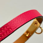 Hermes Leather Bracelet Mini Rival Shocking Pink — view 6