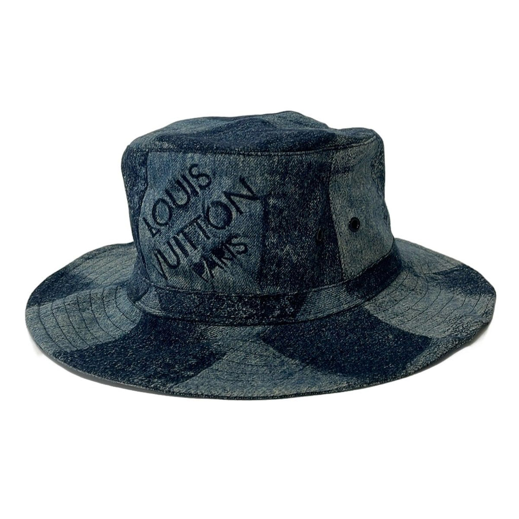 Louis Vuitton Hat 58 Light Blue Navy Cotton