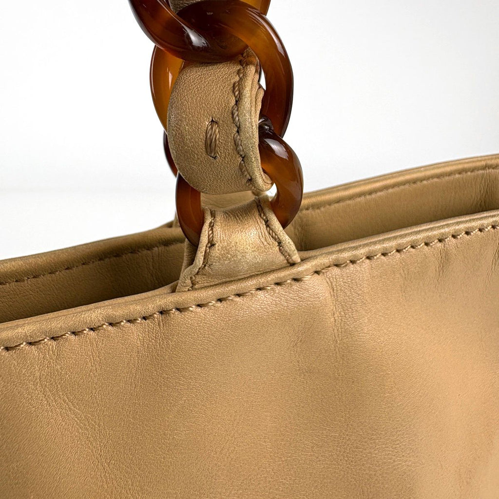 Chanel Tote Bag CC Logo Leather Beige — view 6