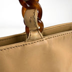 Chanel Tote Bag CC Logo Leather Beige — view 6