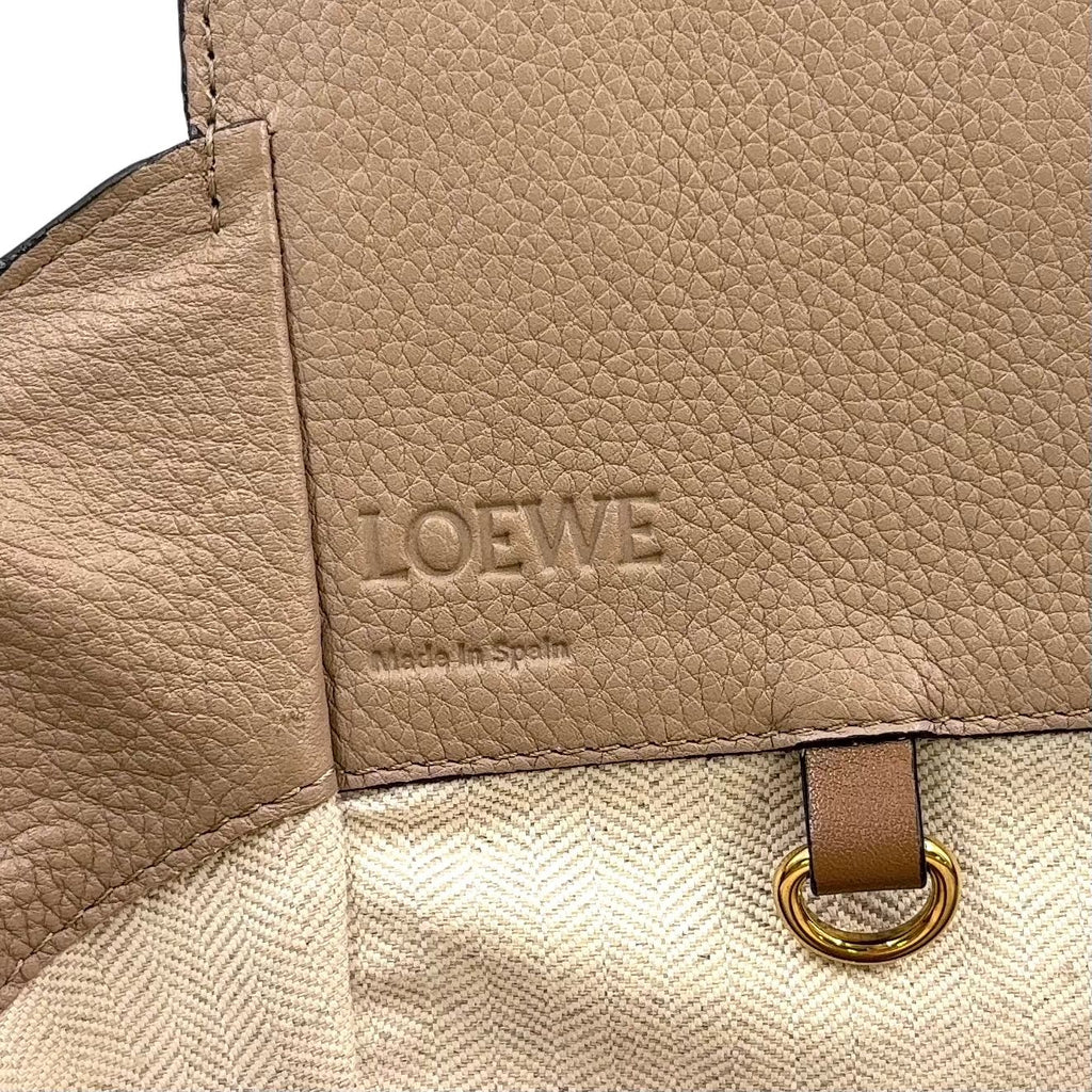 Loewe Hammock Drawstring Shoulder Bag Leather Calfskin Brown Gold — view 4