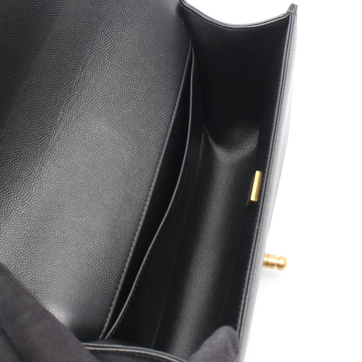 Chanel Shoulder Bag Boy Black Caviar Leather Chain — view 3