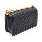 Chanel Shoulder Bag Boy Black Caviar Leather Chain — view 2