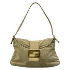 Fendi Shoulder Bag Zucchino Pattern Ivory Blue Gray