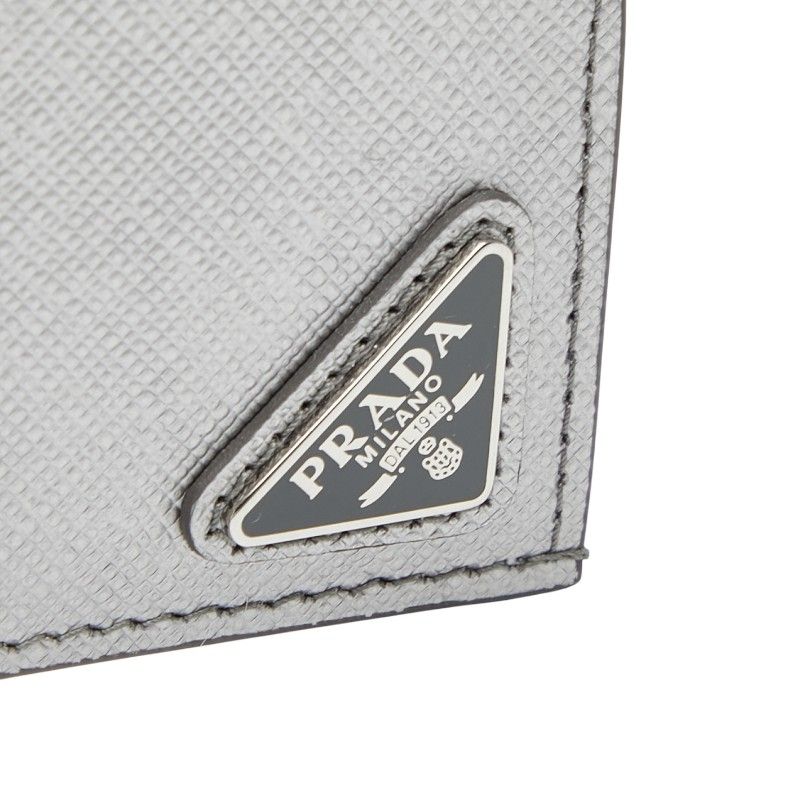 Prada Card Case Silver Leather — view 7