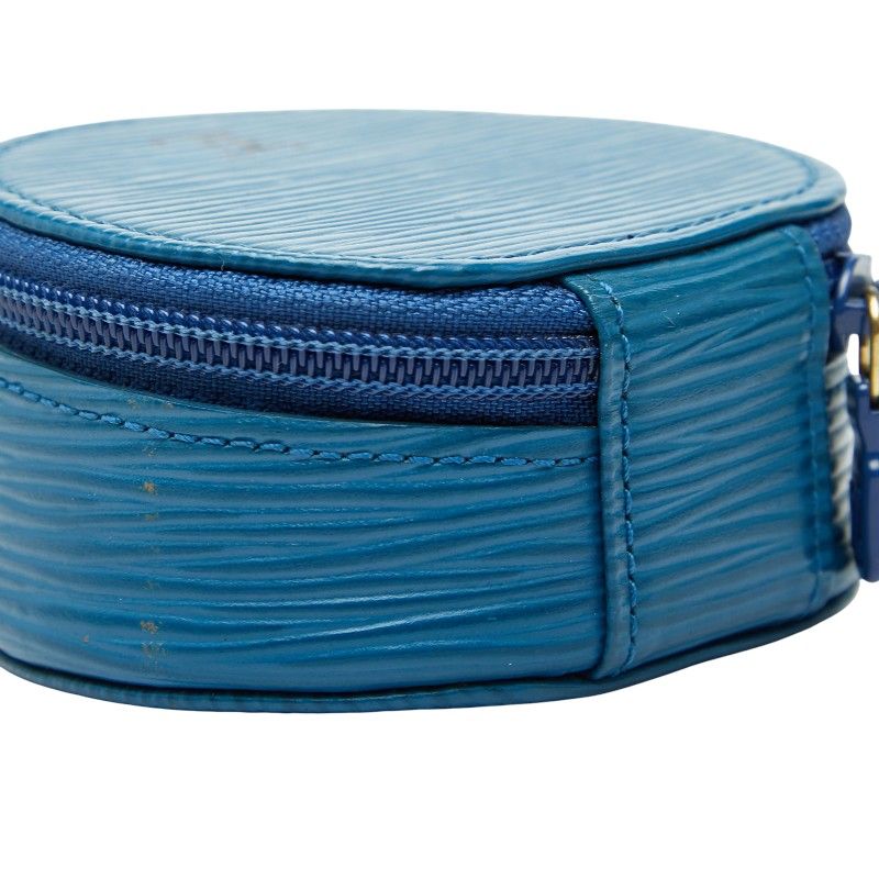 Louis Vuitton Epi Bijou Jewelry Case Coin Purse Case Toledo Blue Navy Gray — view 4