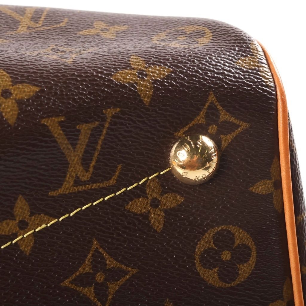 Louis Vuitton Monogram Tivoli PM Handbag Brown Leather Gold — view 6
