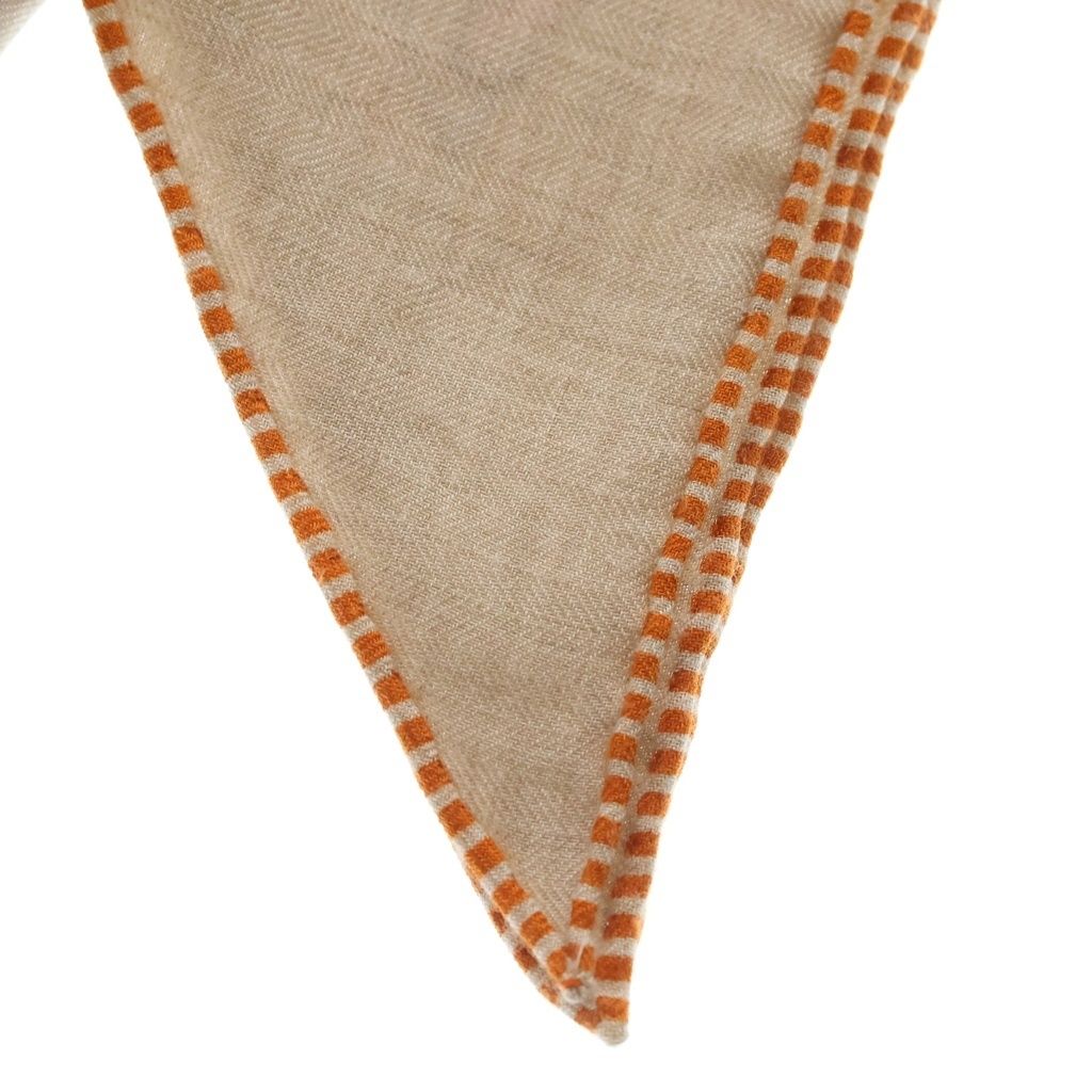 Hermes Triangle Jean Thousand and One Rabbit Scarf Silk Brown Orange — view 3