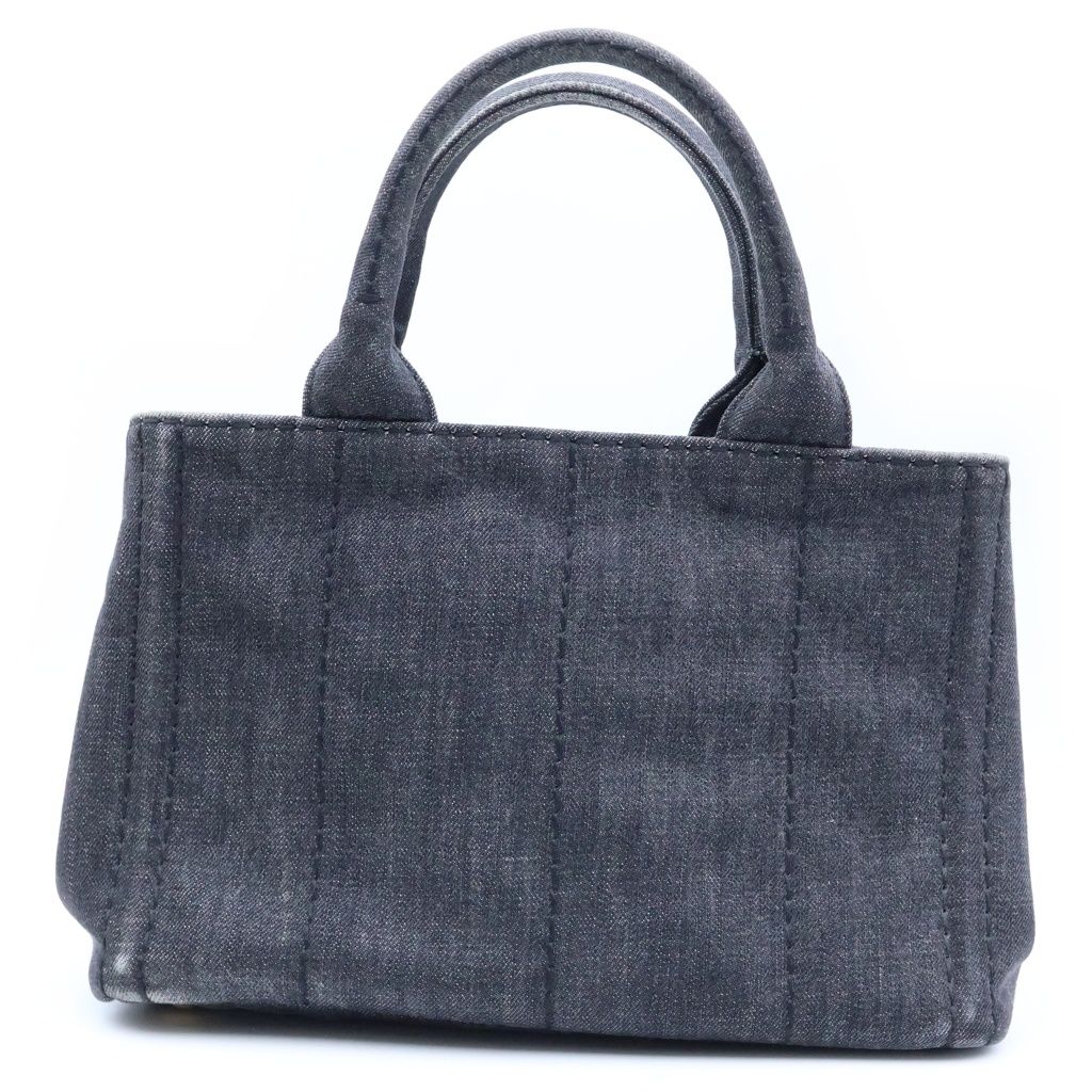 Prada Canapa Mini Denim Handbag Black — view 2
