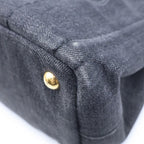 Prada Canapa Mini Denim Handbag Black — view 5