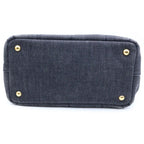 Prada Canapa Mini Denim Handbag Black — view 4