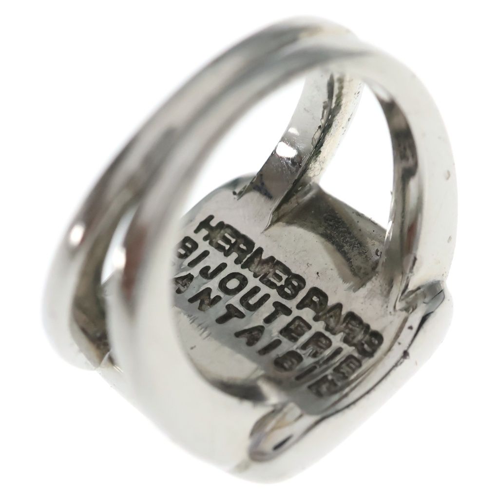 Hermes Sellier Corozo Shell Ring Square Silver — view 4