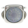 Hermes Sellier Corozo Shell Ring Square Silver