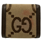 Gucci Bifold Wallet Beige Dark Brown Leather — view 2