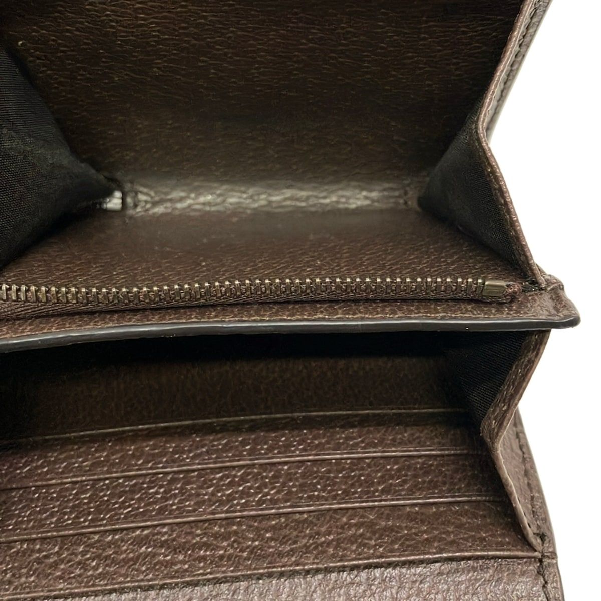 Gucci Bifold Wallet Beige Dark Brown Leather — view 5