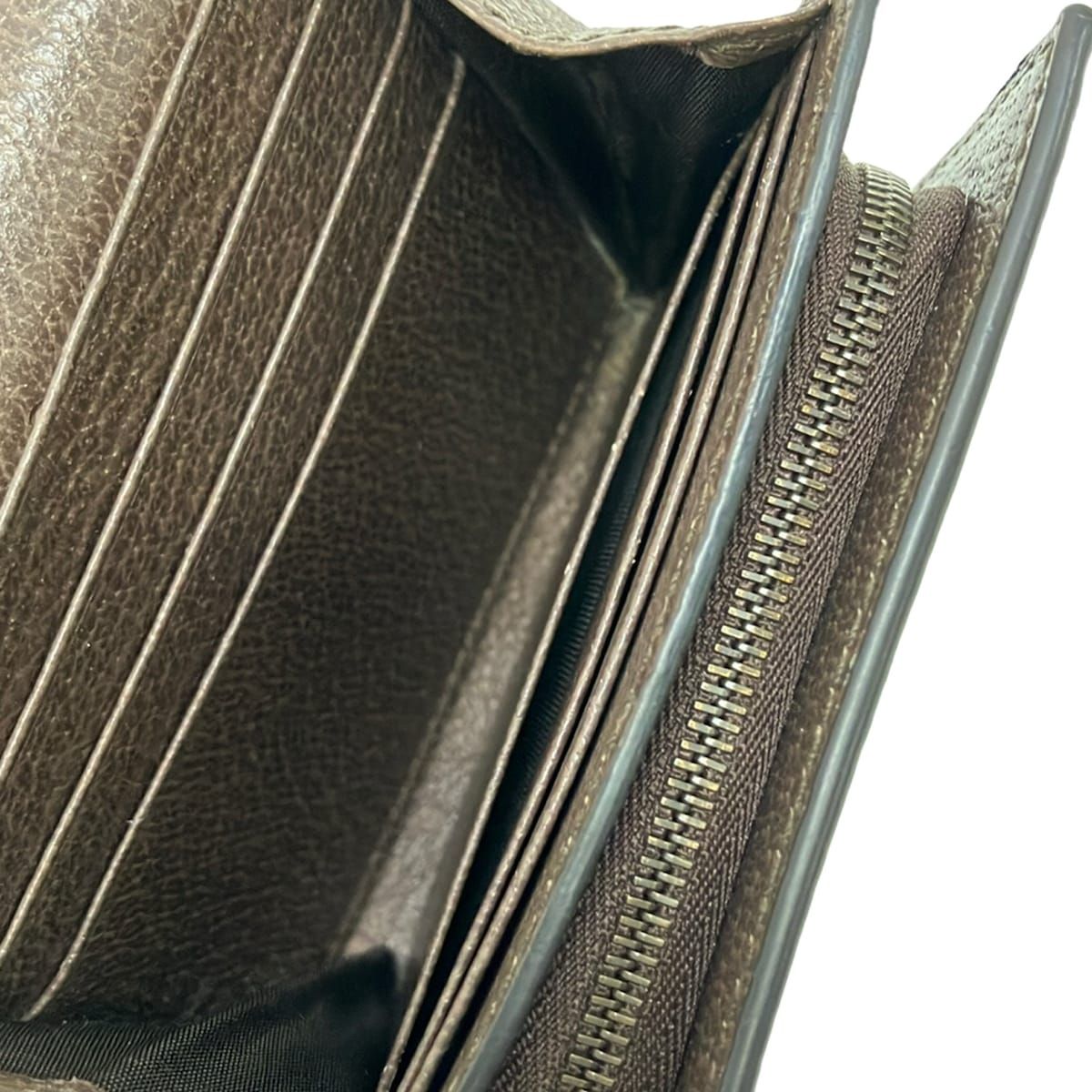 Gucci Bifold Wallet Beige Dark Brown Leather — view 4