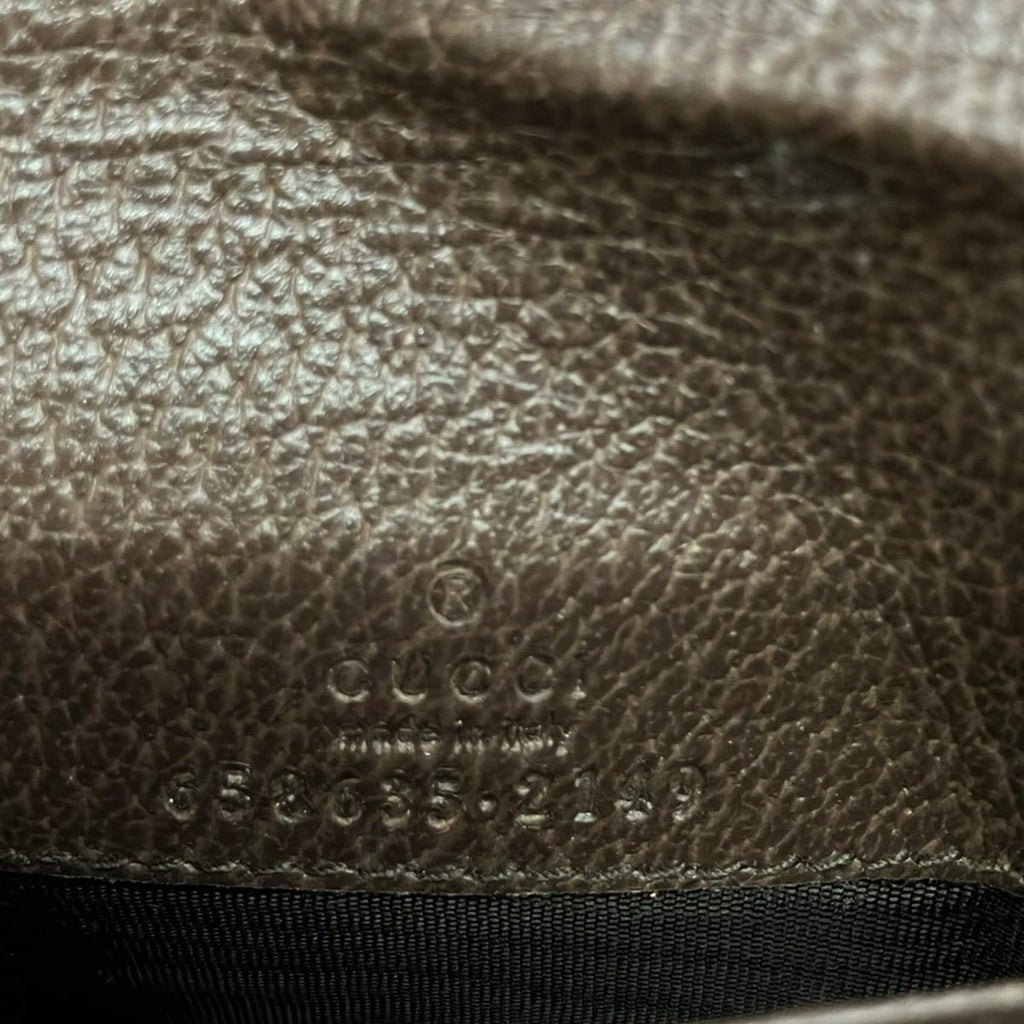Gucci Bifold Wallet Beige Dark Brown Leather — view 6