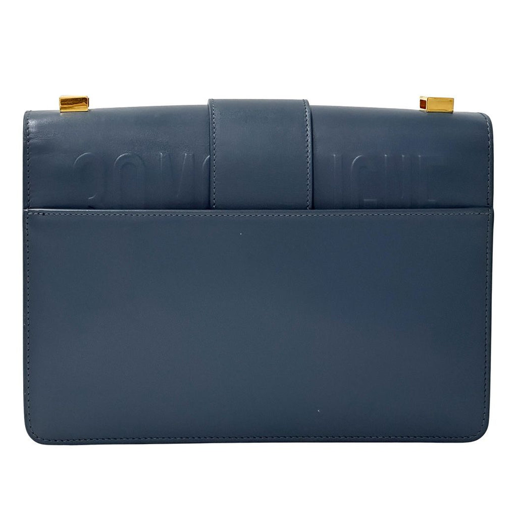 Dior Shoulder Bag Leather Blue Gold Compact Small — view 2