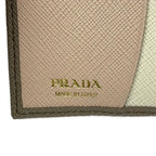 Prada Bifold Wallet Gray Light Pink White Leather — view 5