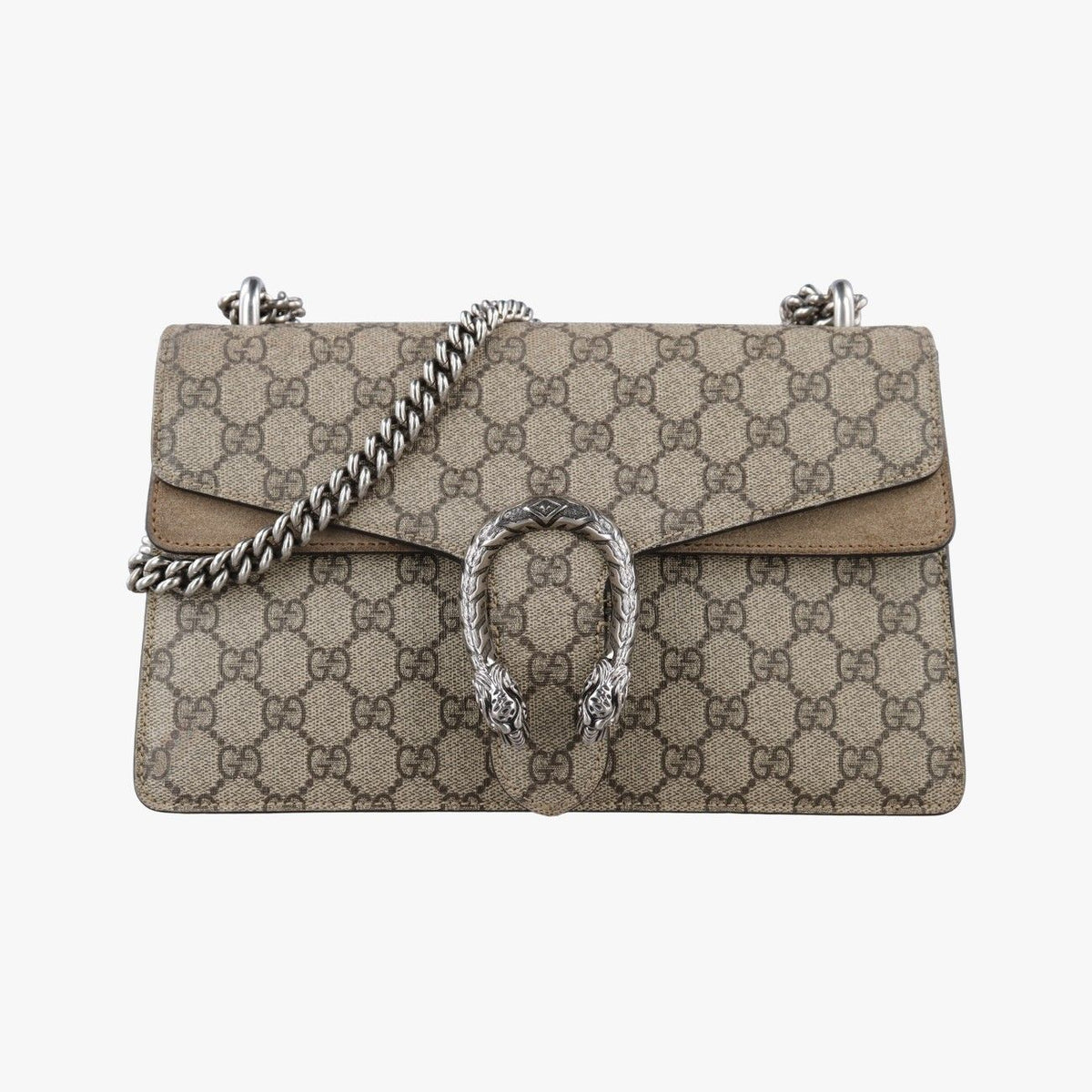 Gucci Dionysus Beige Brown Suede Shoulder Bag