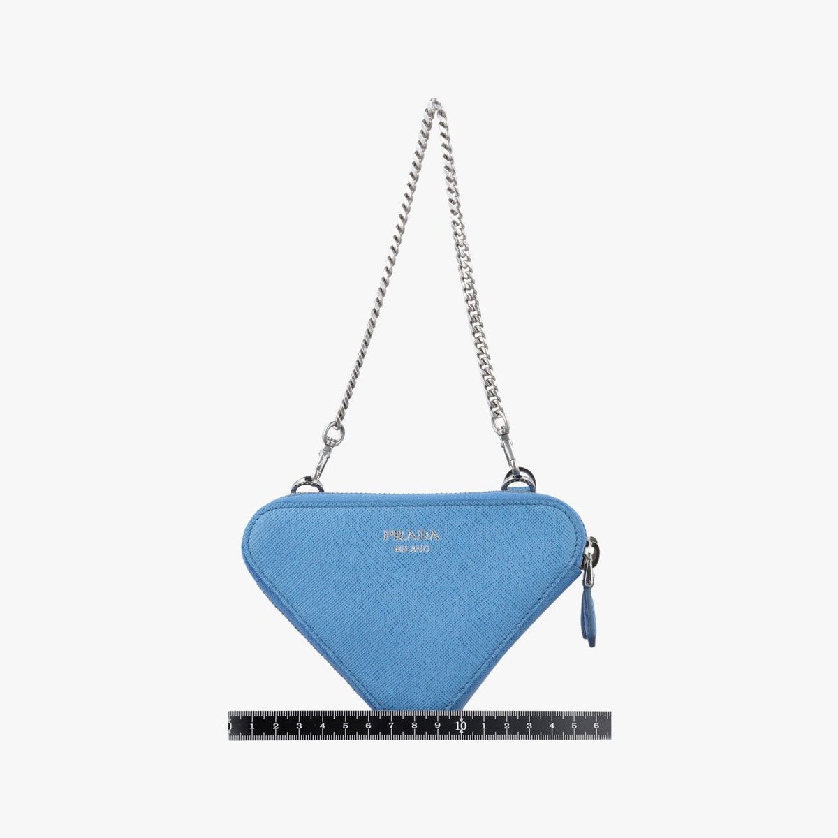 Prada Triangle Logo Blue Saffiano Leather 62 — view 2