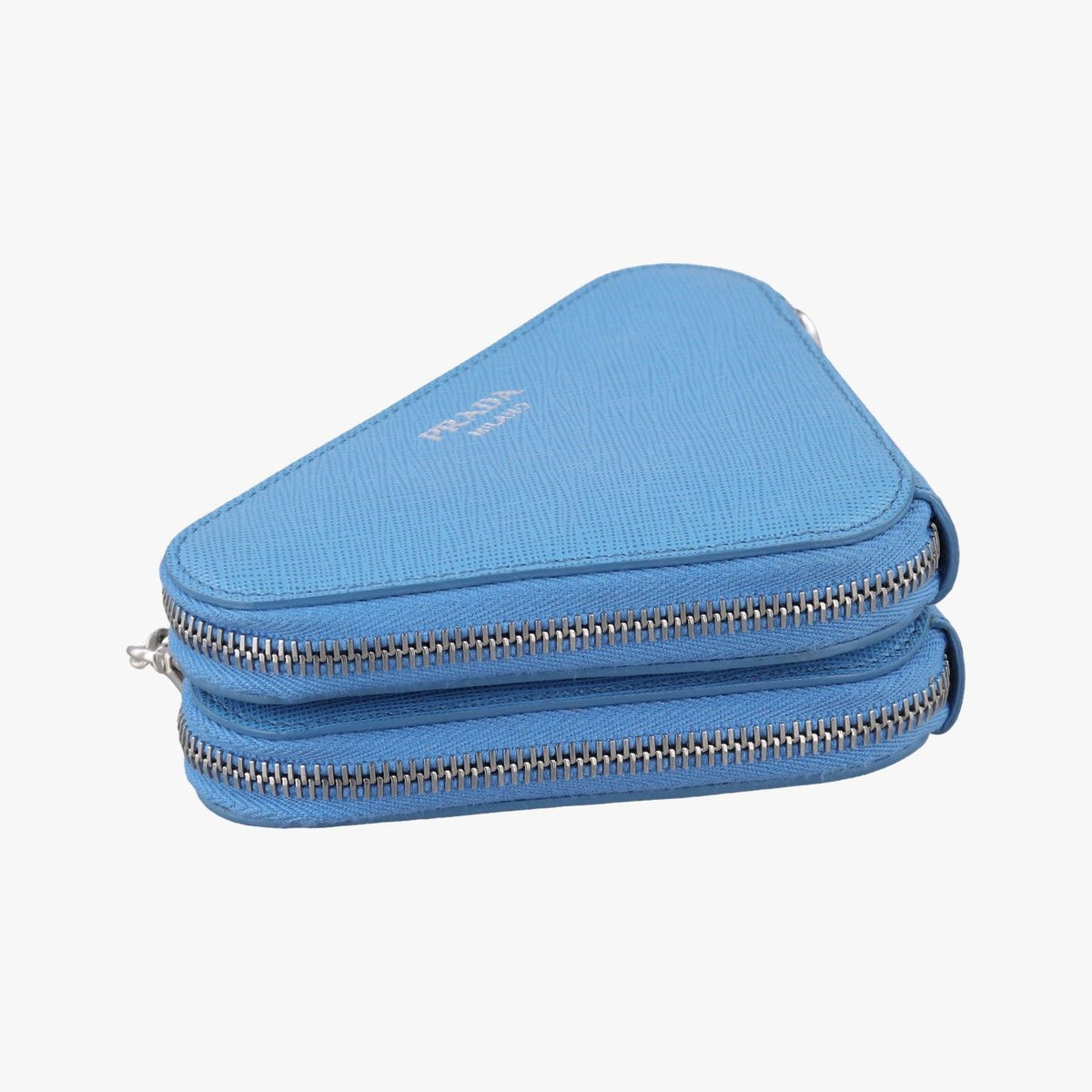 Prada Triangle Logo Blue Saffiano Leather 62 — view 7