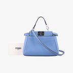 Fendi Micro Peekaboo Blue Leather Handbag