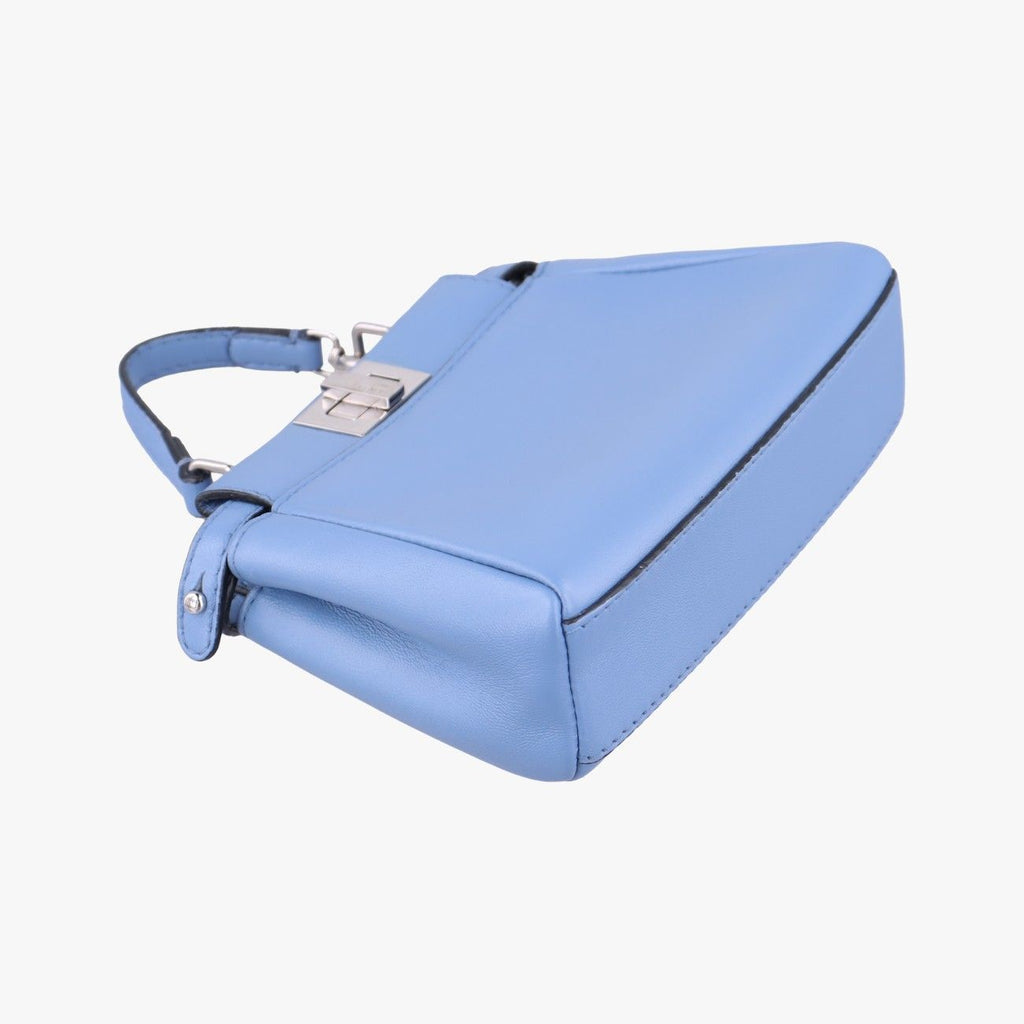 Fendi Micro Peekaboo Blue Leather Handbag — view 5