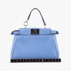 Fendi Micro Peekaboo Blue Leather Handbag — view 2