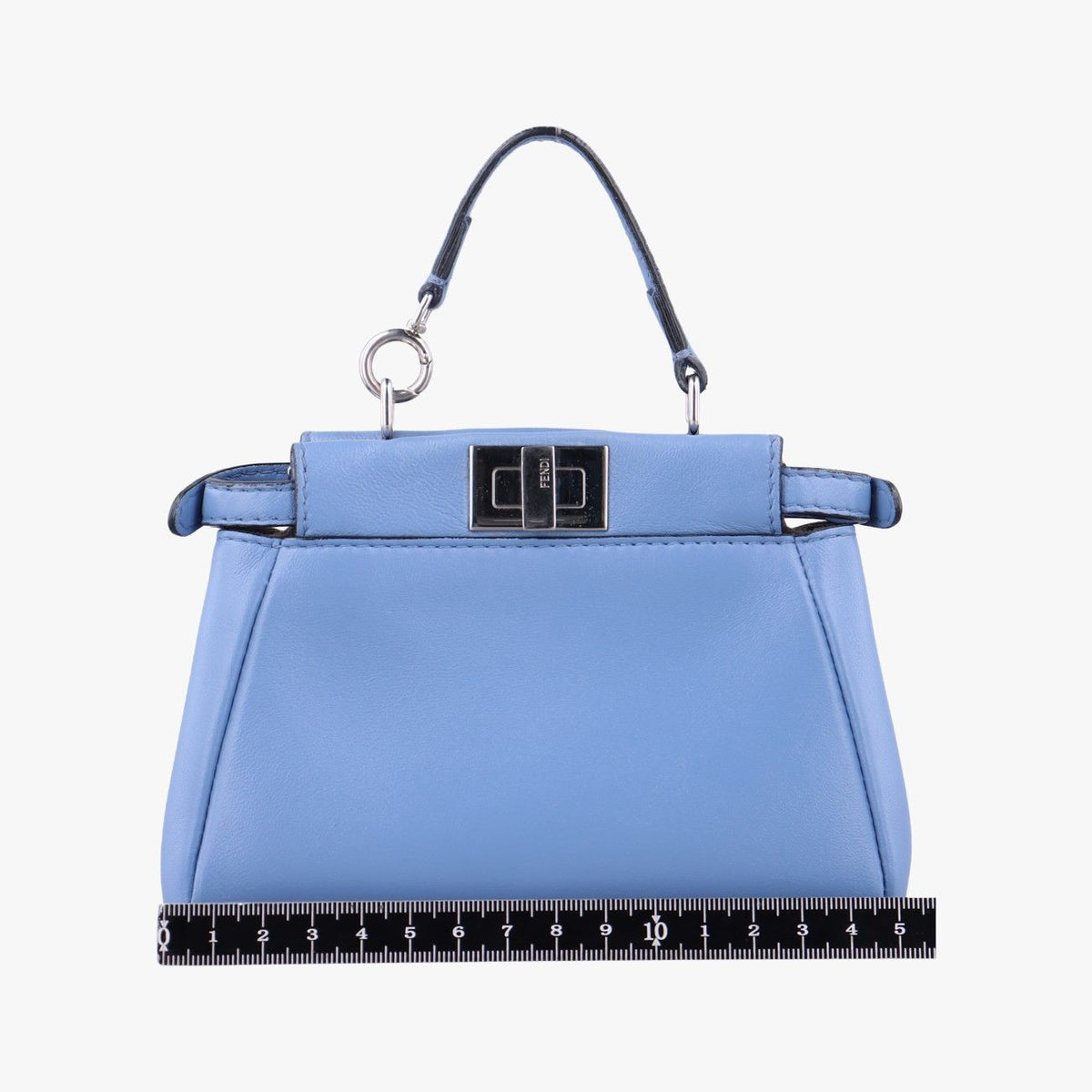 Fendi Micro Peekaboo Blue Leather Handbag — view 2