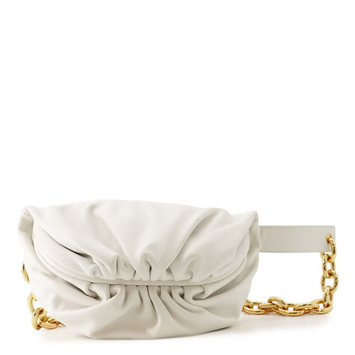 Bottega Veneta Belt Bag the Chain Pouch Calfskin White