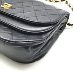 Chanel CC Logo Turnlock Lambskin Chain Shoulder Bag Black — view 6