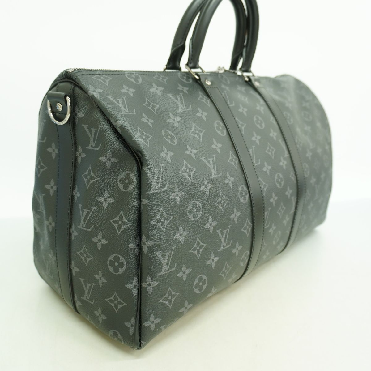 Louis Vuitton Boston Bag Monogram Eclipse Keepall Bandouliere 45 Black — view 2
