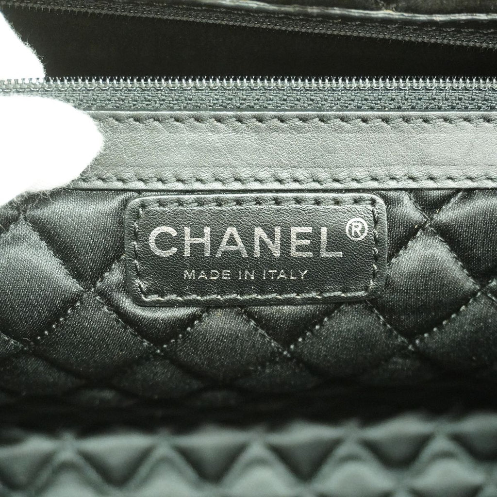 Chanel Chain Tote Bag Leather Brown Silver — view 5