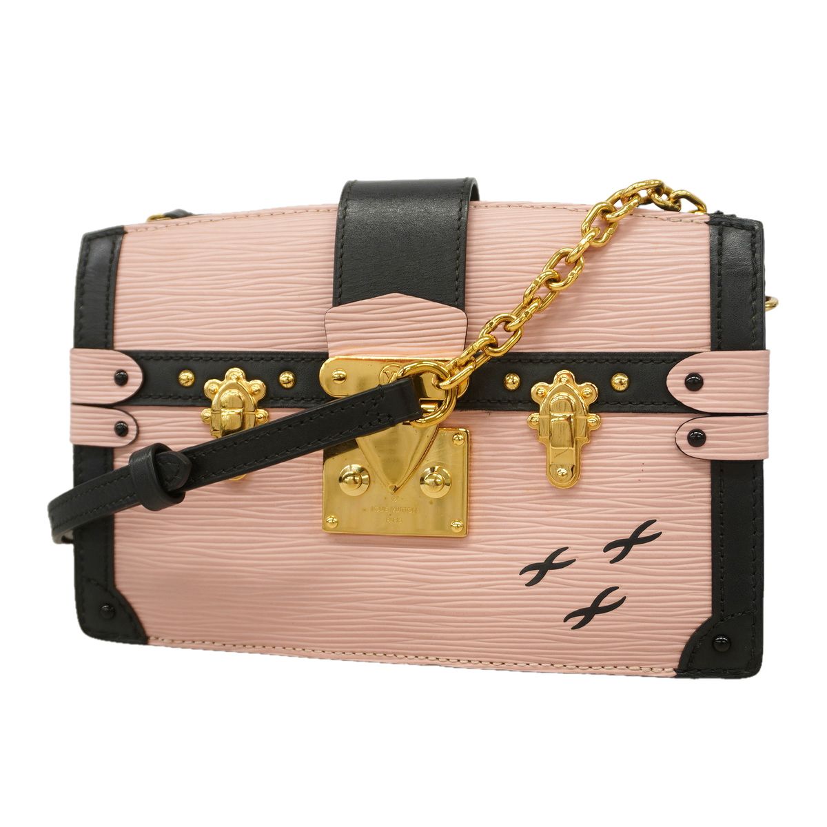 Louis Vuitton Shoulder Bag Epi Trunk Clutch Rose Ballerine