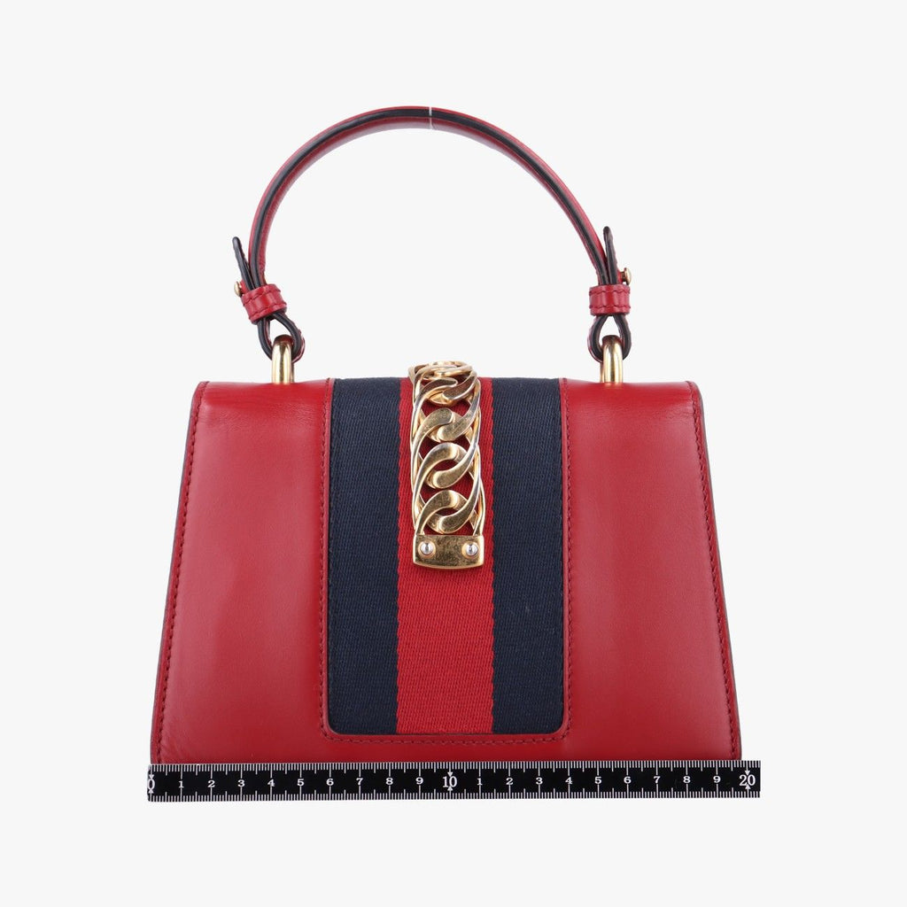Gucci Sylvie Red Leather Shoulder Bag — view 2