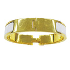 Hermes Bangle Bracelet Clic H Gold Plated White — view 6
