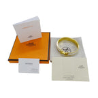 Hermes Bangle Bracelet Clic H Gold Plated White — view 8