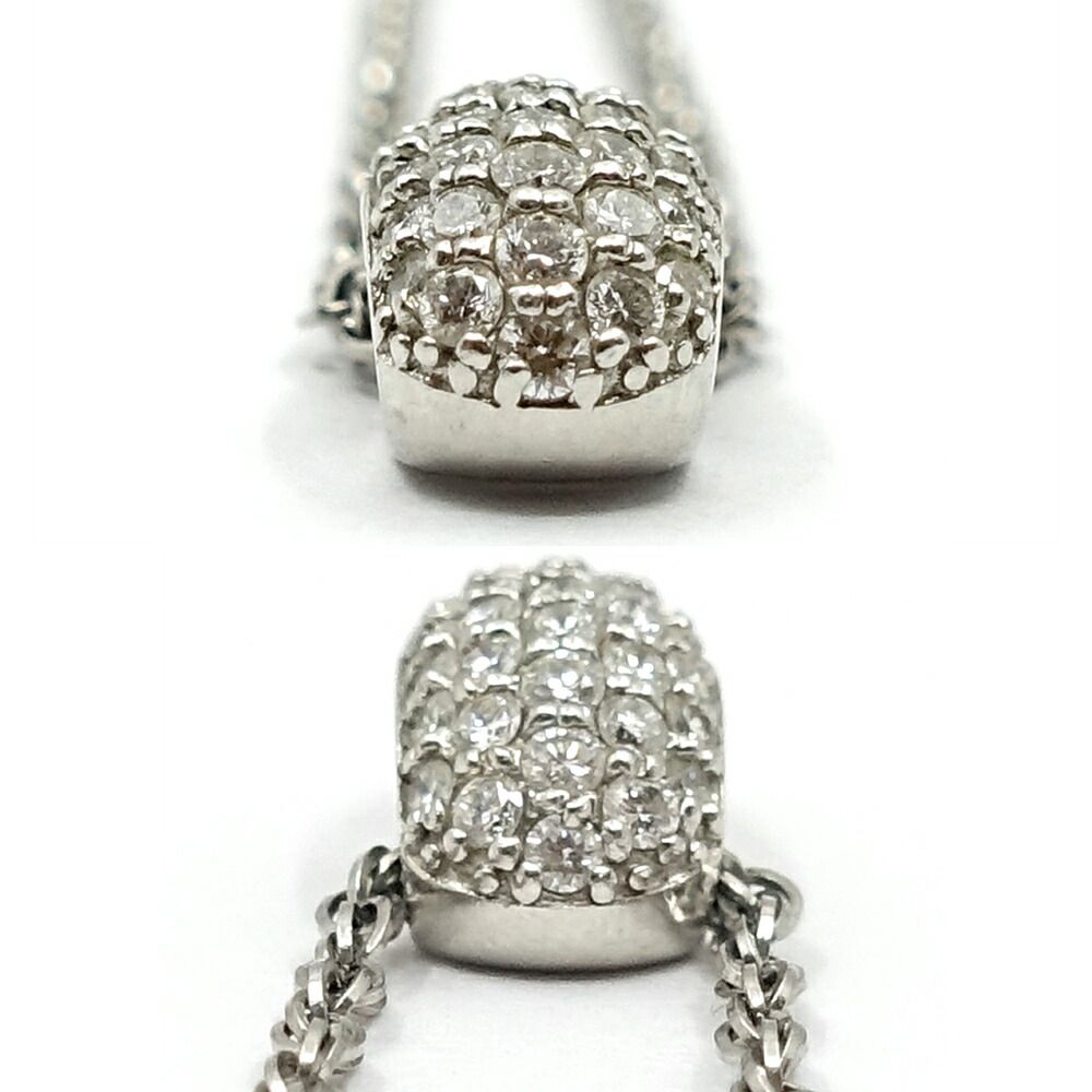 Celine Pave Diamond Design Necklace Ruby Platinum — view 7