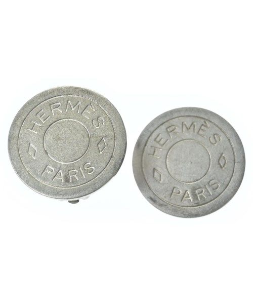 Hermes Sellier Earrings Silver
