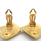 Chanel CC Logo Square Gold Plated Earrings — view 7