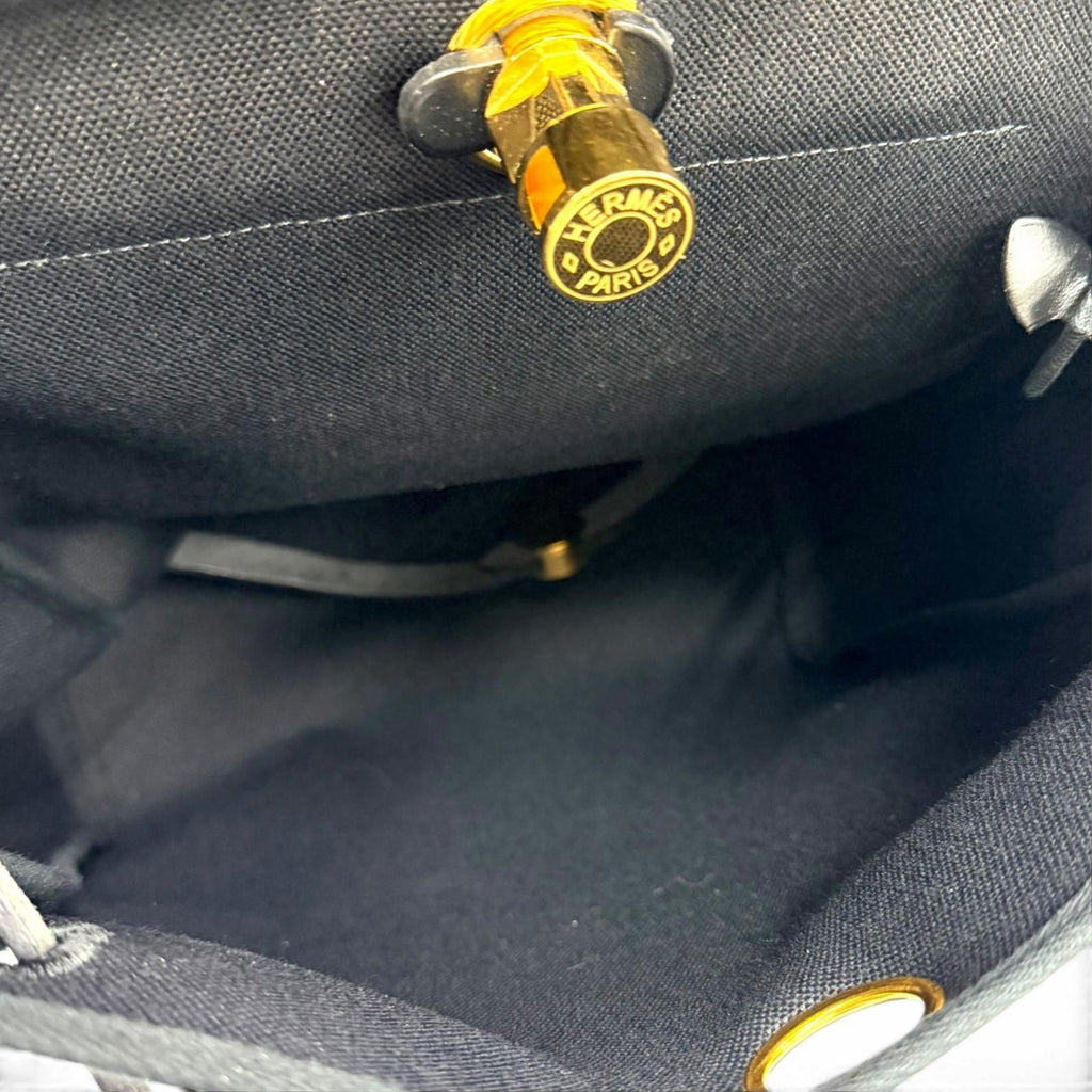 Hermes Herbag a Dos Zip PM Backpack Black Toile Militaire Vache Hunter — view 7