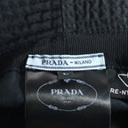 Prada Re-Nylon Triangle Logo Bucket Hat Black — view 7