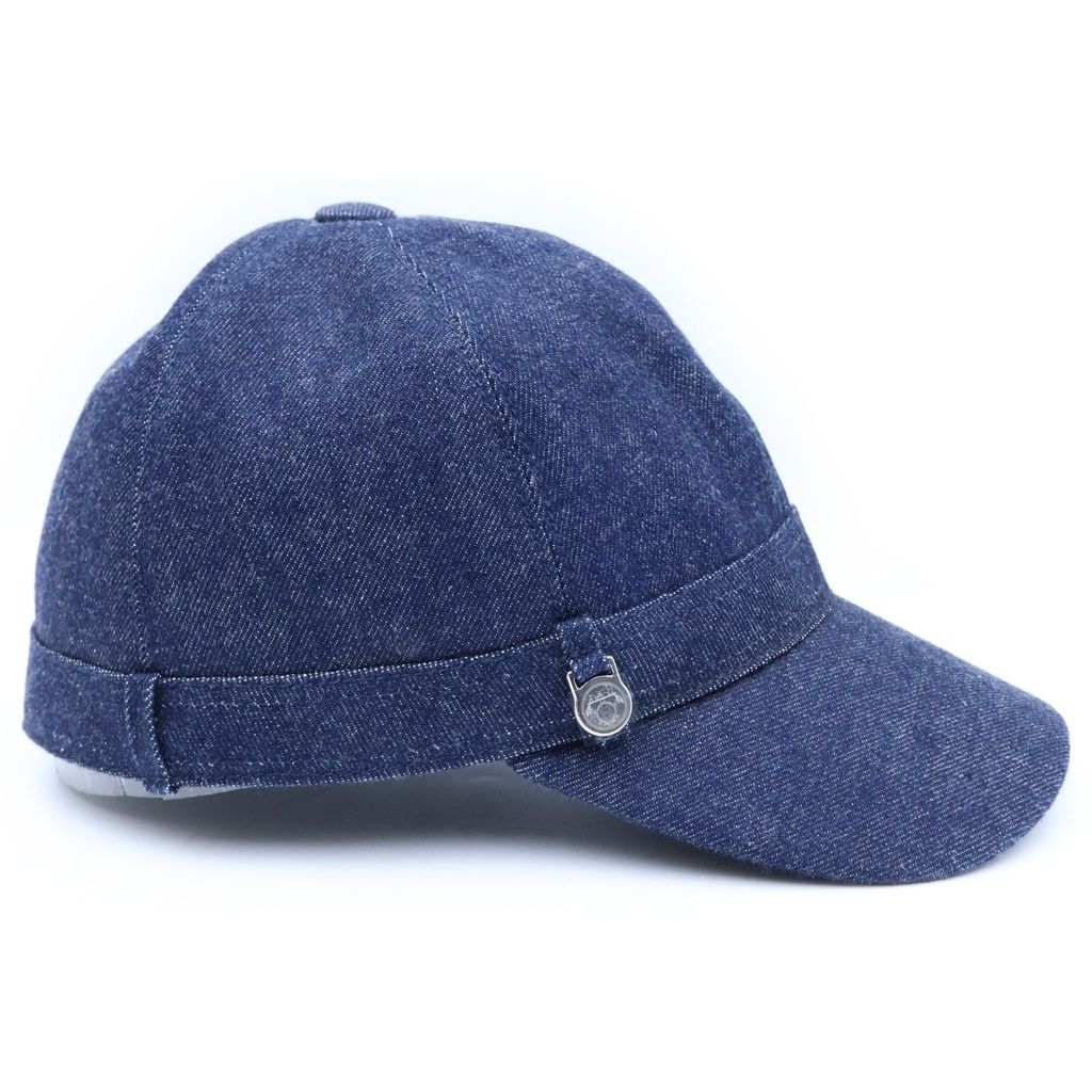 Hermes Joanne Denim Joan Cap Hat Indigo — view 3