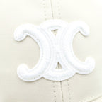 Celine Baseball Cap Triomphe Cap Panel Cotton Cream Hat — view 5